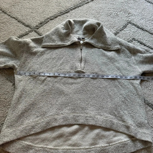 Sweaty Betty Restful Boucle quarter Zip Sweatshirt high collar Pullover gray XL - Picture 7 of 11